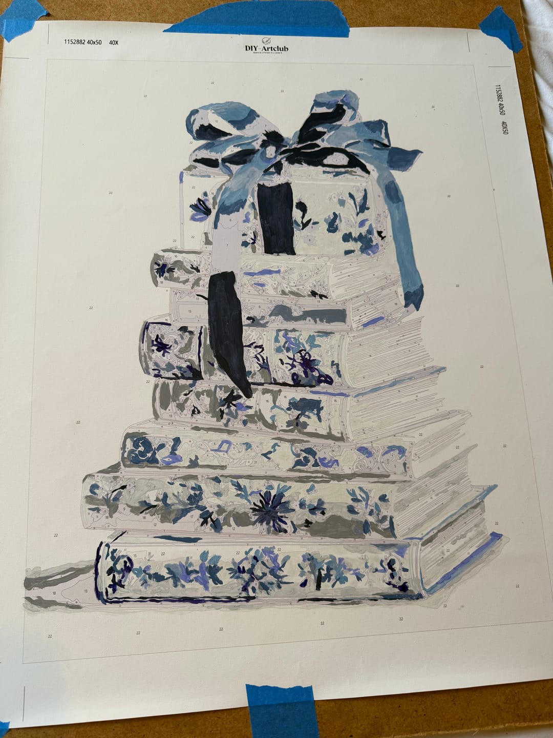 Customer photo review of Delft blue library | Paint by Number