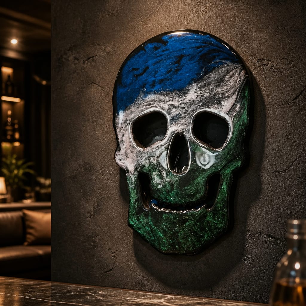 Customer photo review of Unfinished Wood Skull Shape - Halloween - Spooky - Craft - up to 46" DIY