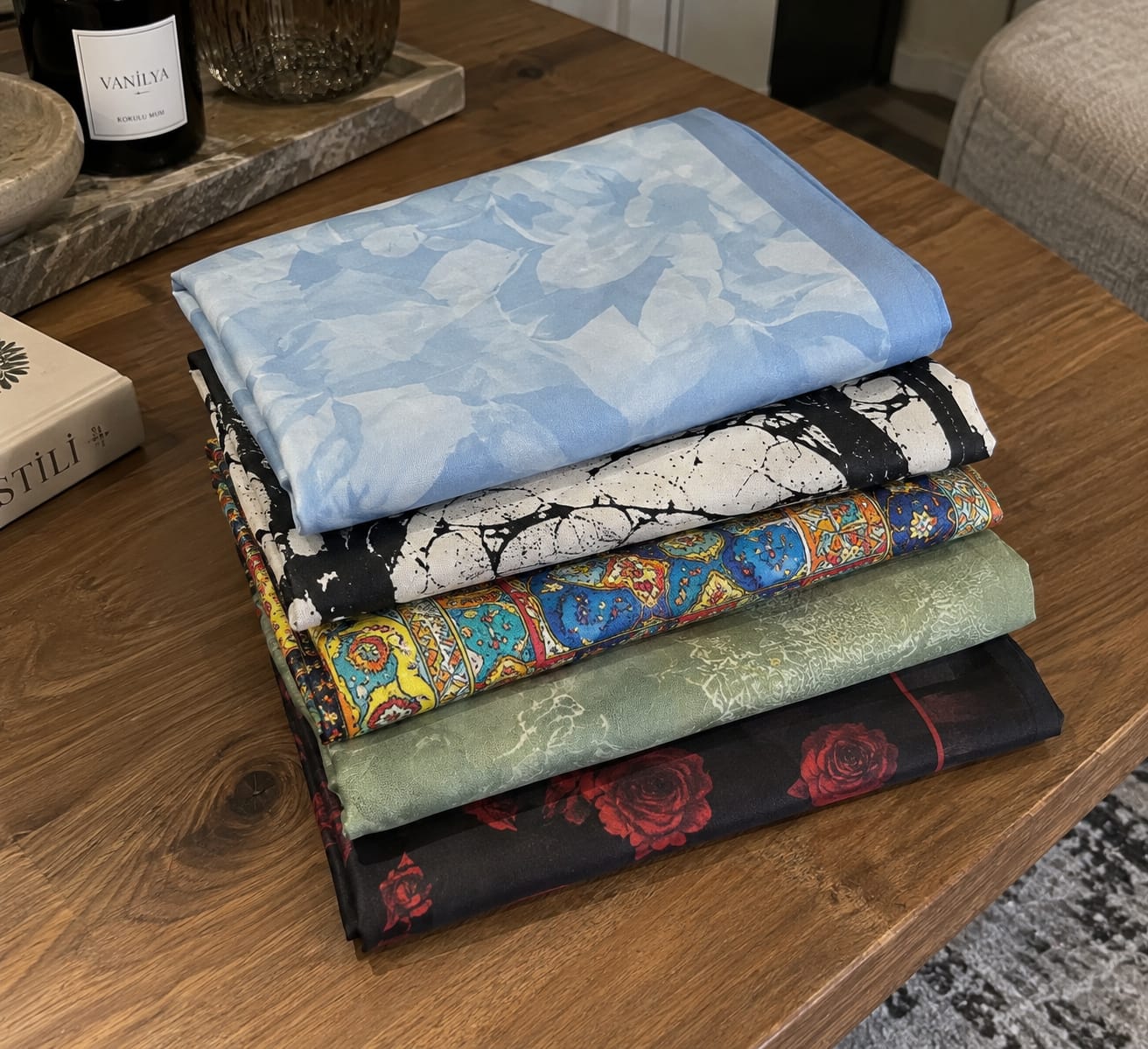 Customer photo review of Karamel Gül Bahçesi Premium Dijital Soft Şal