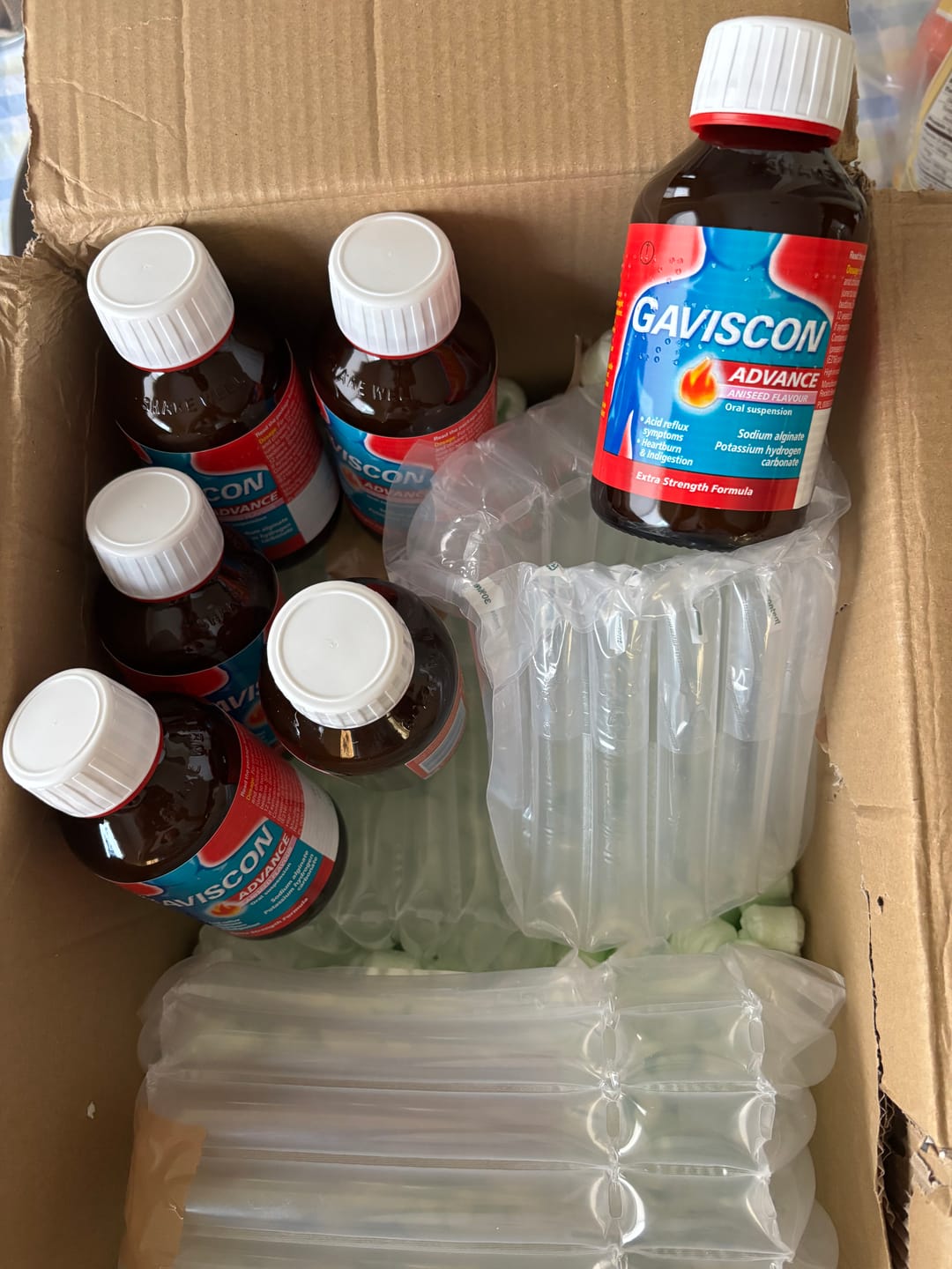 Customer photo review of Gaviscon Advance Aniseed Flavour Oral Suspension,250ml 6 Pack