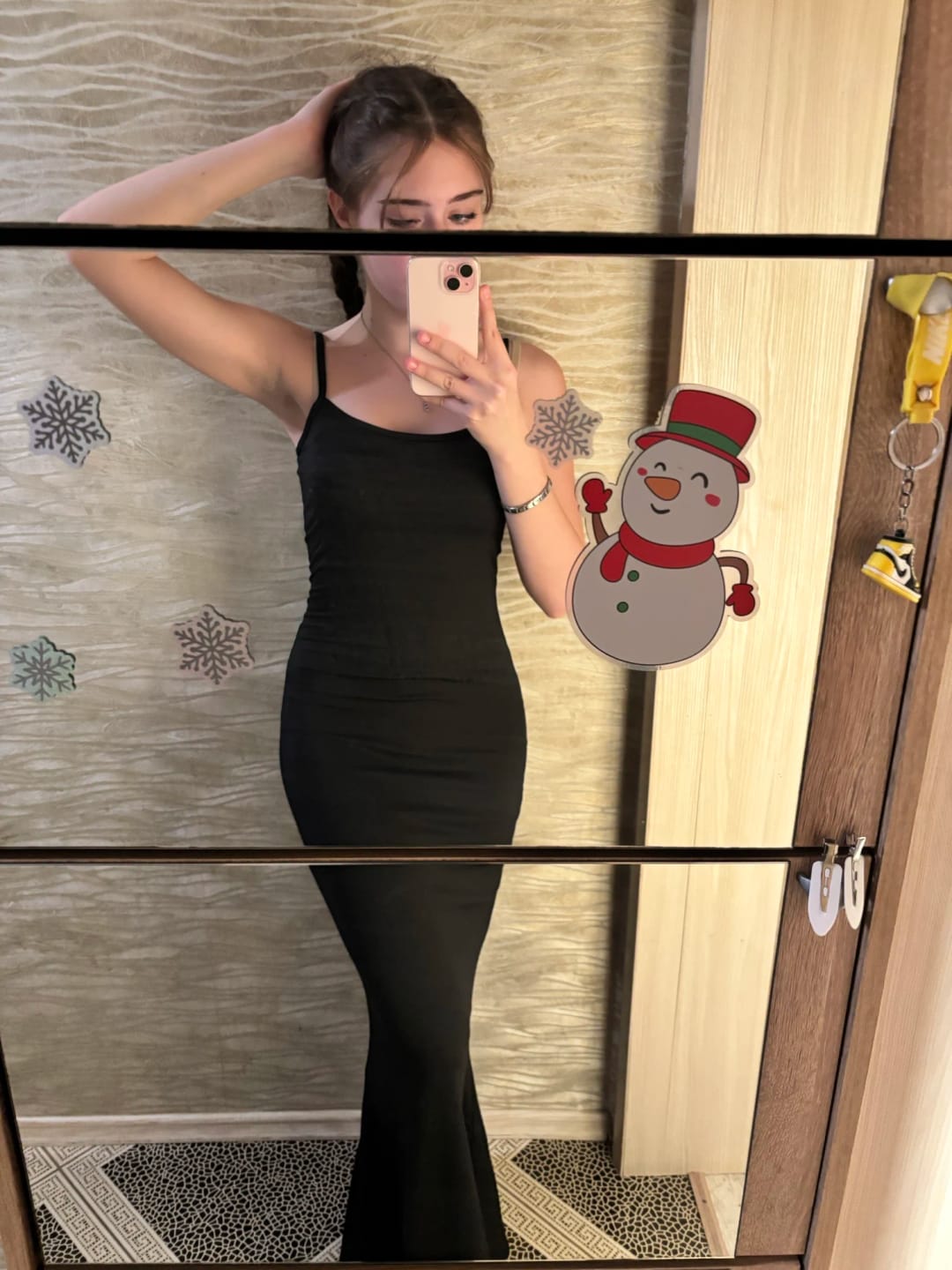 Customer photo review of Robe Anaïs – Robe longue moulante à fines bretelles