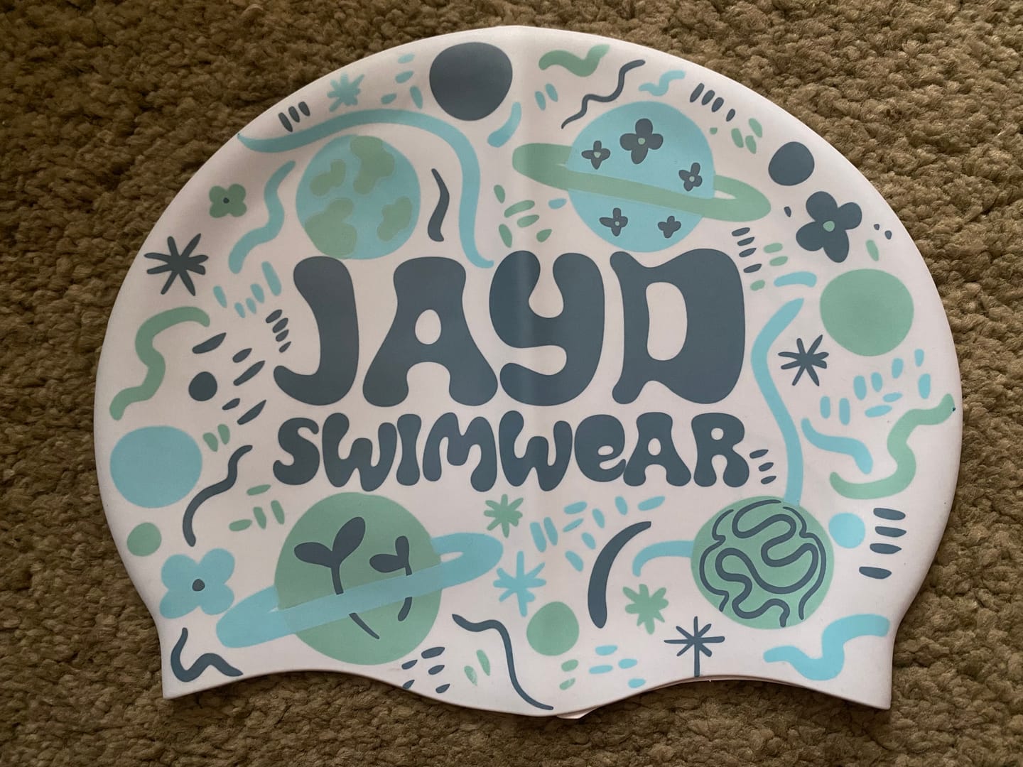 Customer photo review of JAYD Swim Cap - Lost In Space