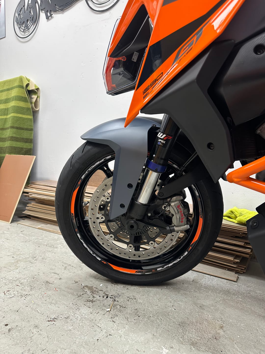 Customer photo review of KTM "Super Duke GT" Rim Stripes – Orange