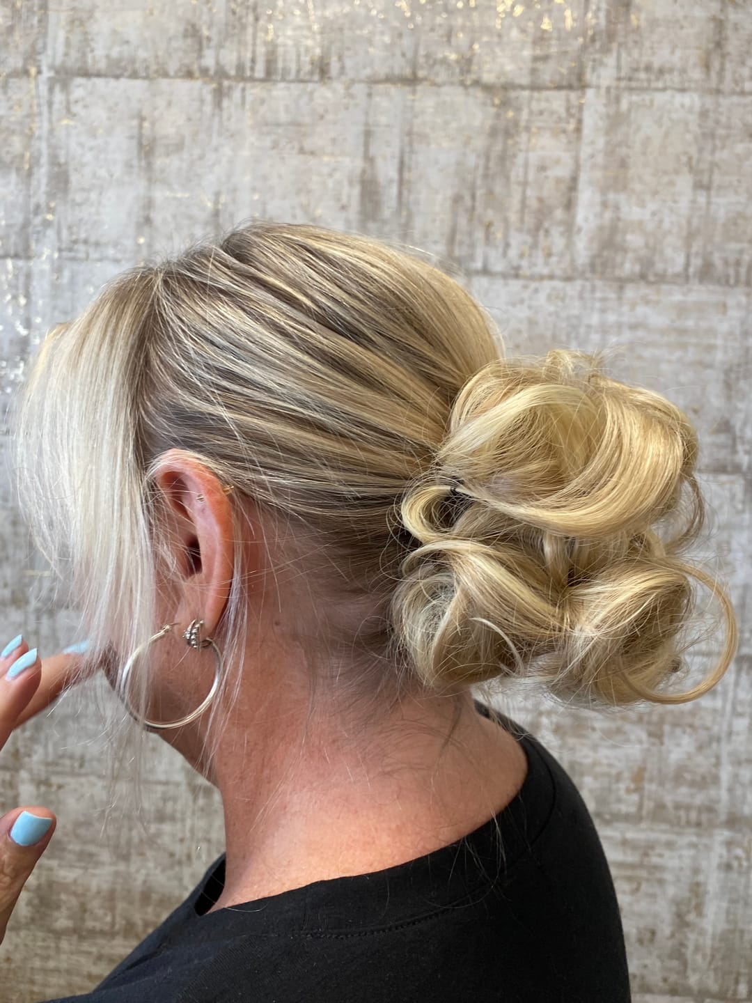 Customer photo review of Messy Bun Hair Piece – Curly Synthetic Hair Bun