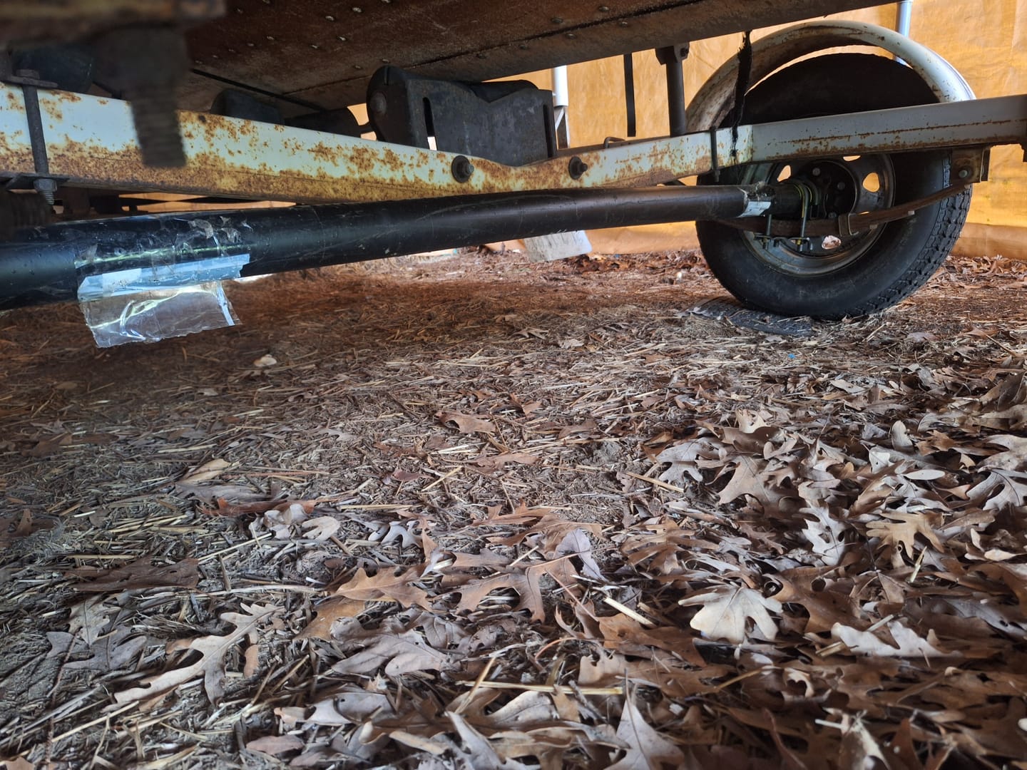 Customer photo review of 3500 lb Trailer Axle With Idler Hubs | Round Straight