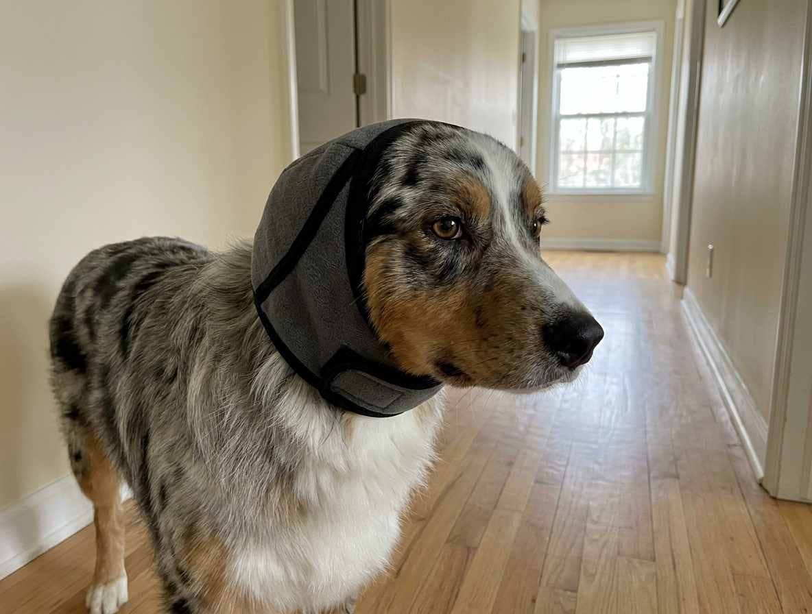 Customer photo review of Orejeras Calmantes para Perros