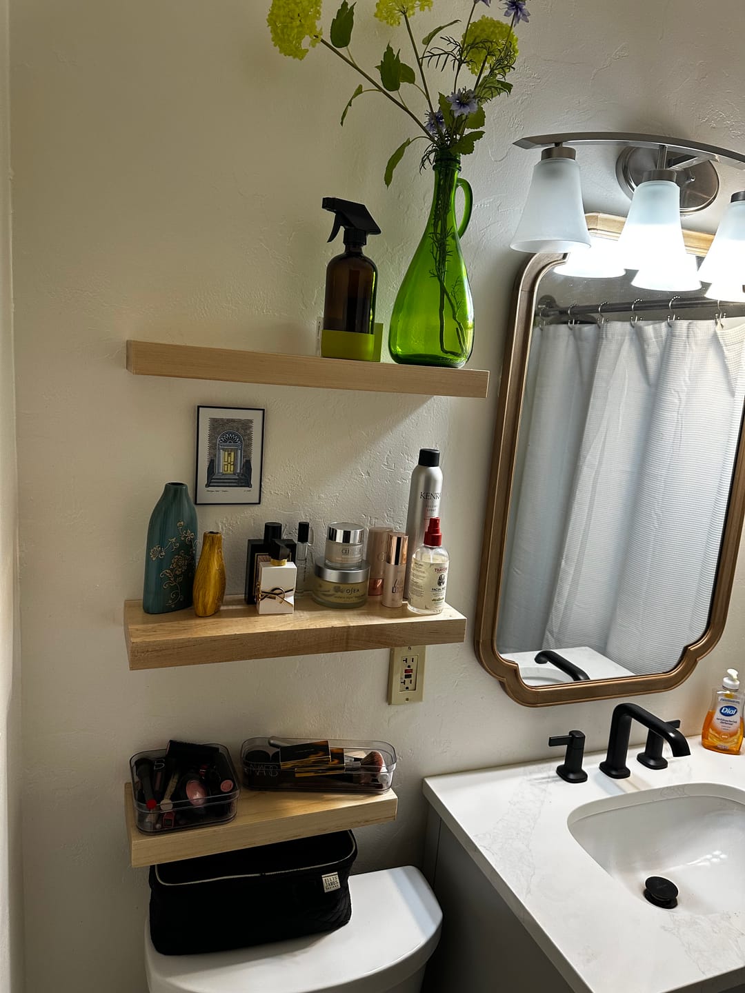 Customer photo review of Maple Hardwood Floating Shelves