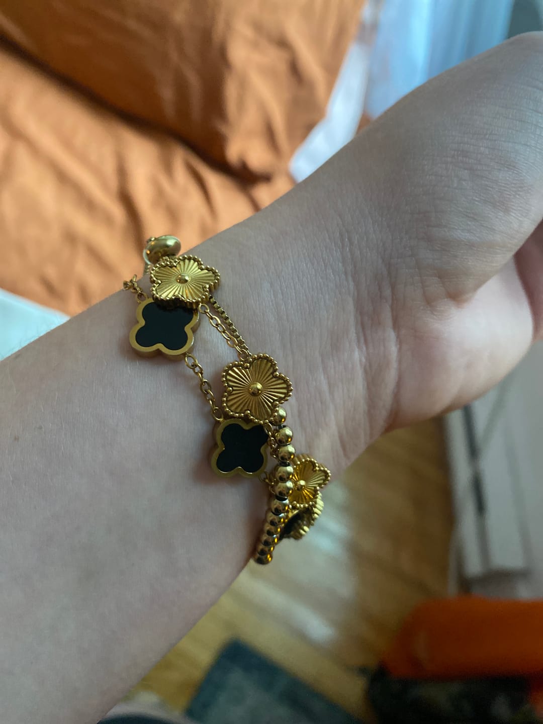 Customer photo review of Golden Clover Bracelet
