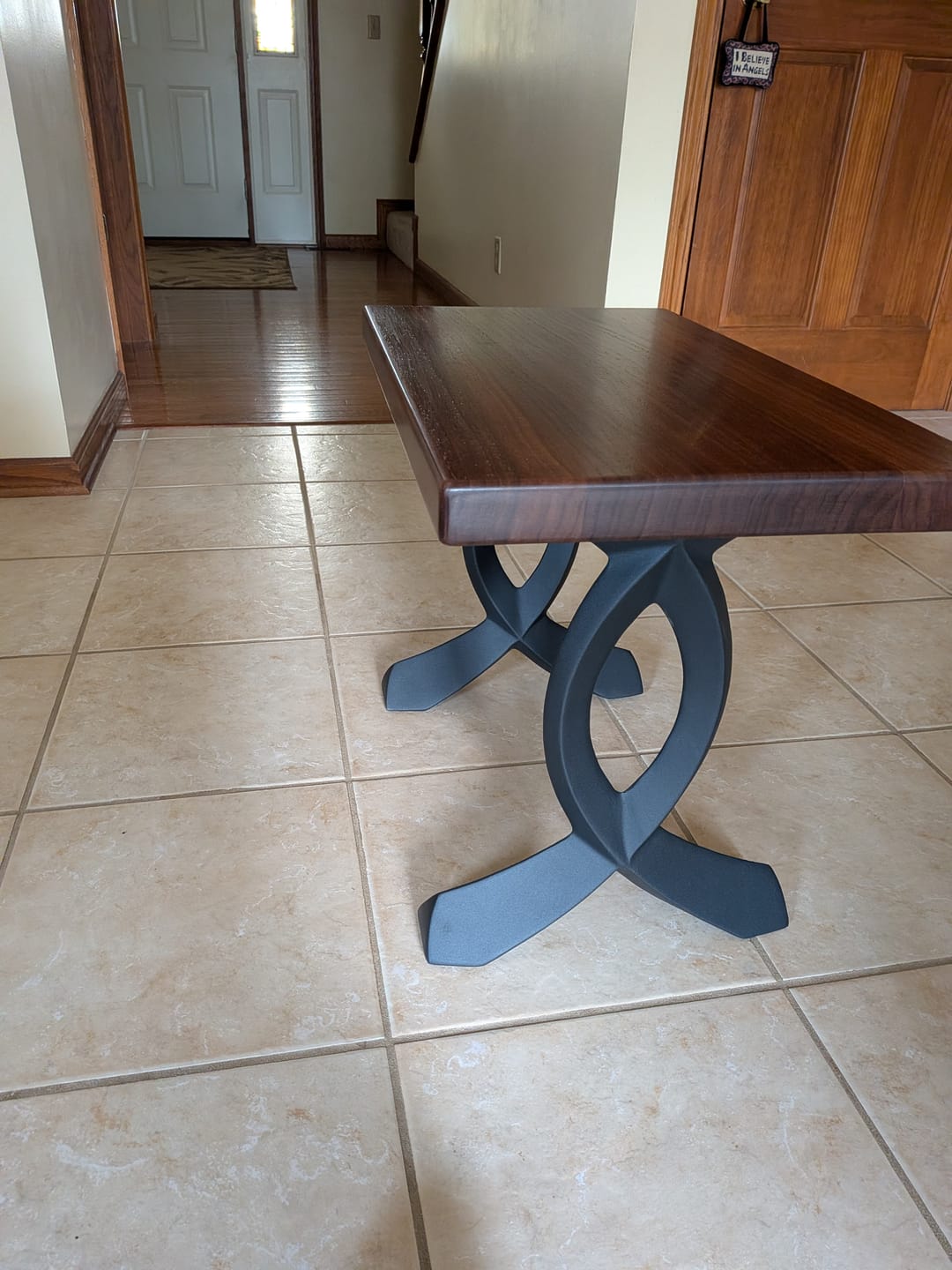 Customer photo review of Bench Legs 108/128 Curva 16" H Curved Metal Furniture Legs