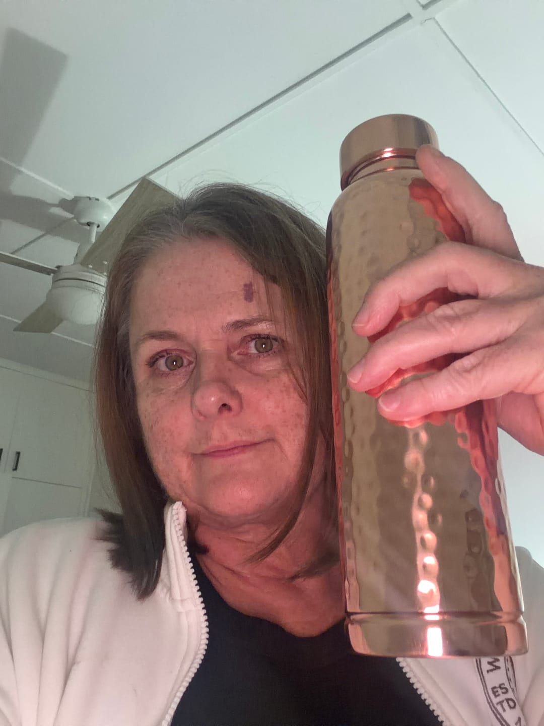Customer photo review of Hammered Copper Gift Set - 2 Bottles & 2 Cups