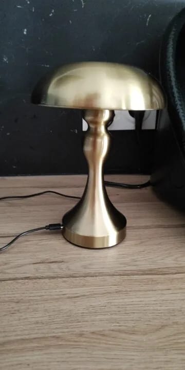 Customer photo review of Copper Table Lamp for Nightstand, Dome Shade, 23 cm