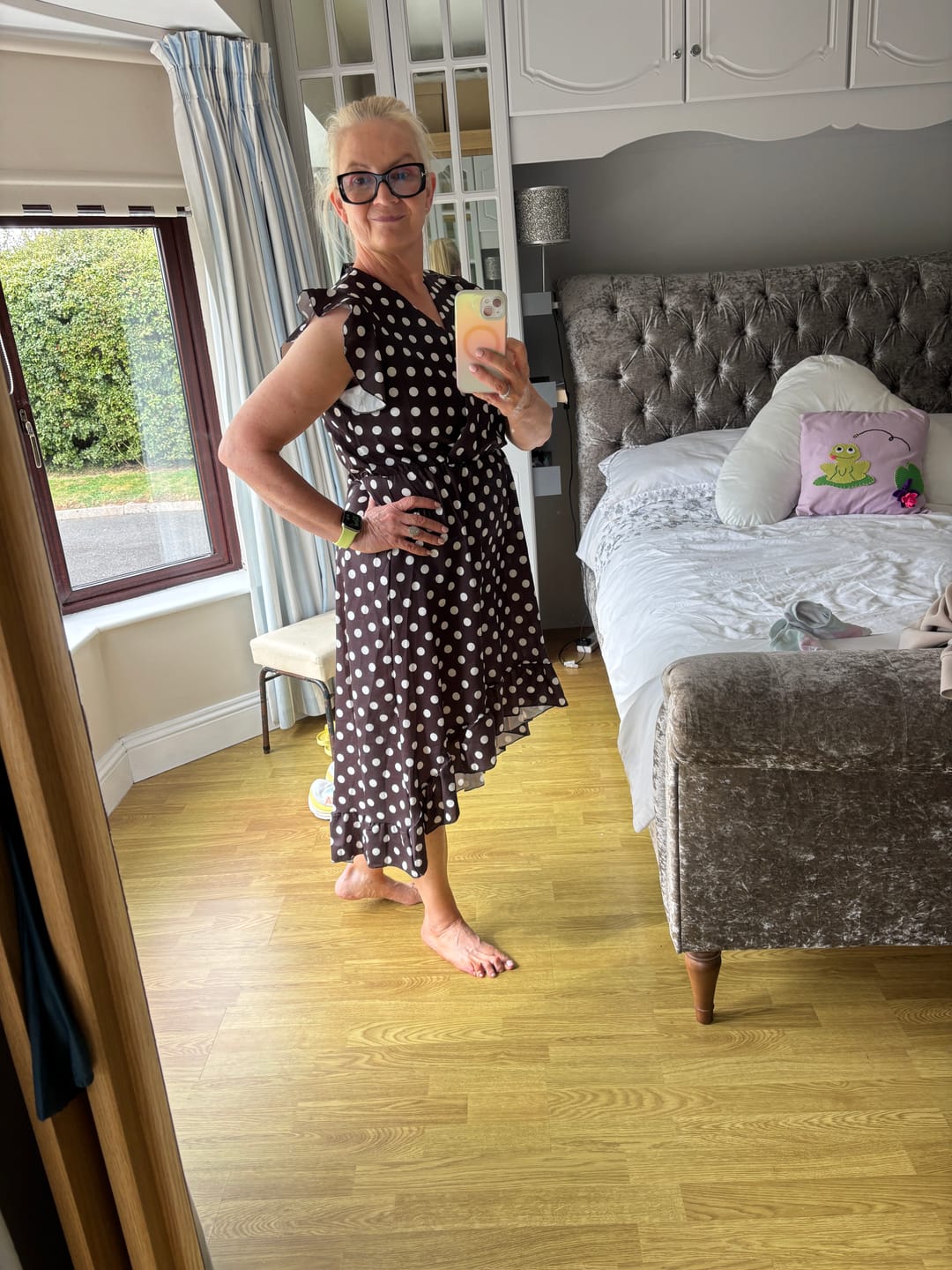 Customer photo review of Kelli Brown Polka Dot Dress