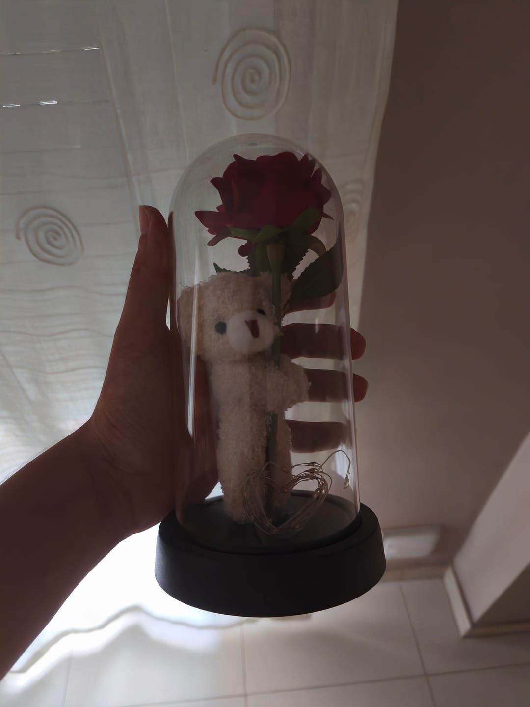 Customer photo review of Osito con Rosa y Corazón luminoso