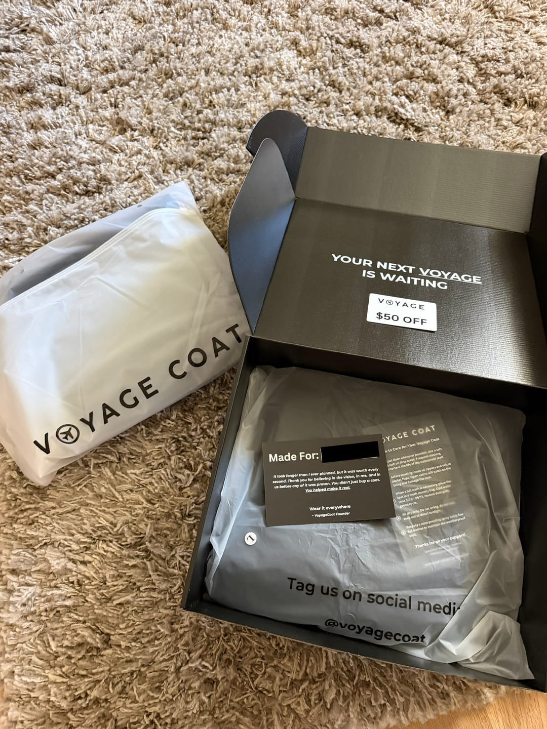 Customer photo review of VoyageCoat™ Packable Travel Coat