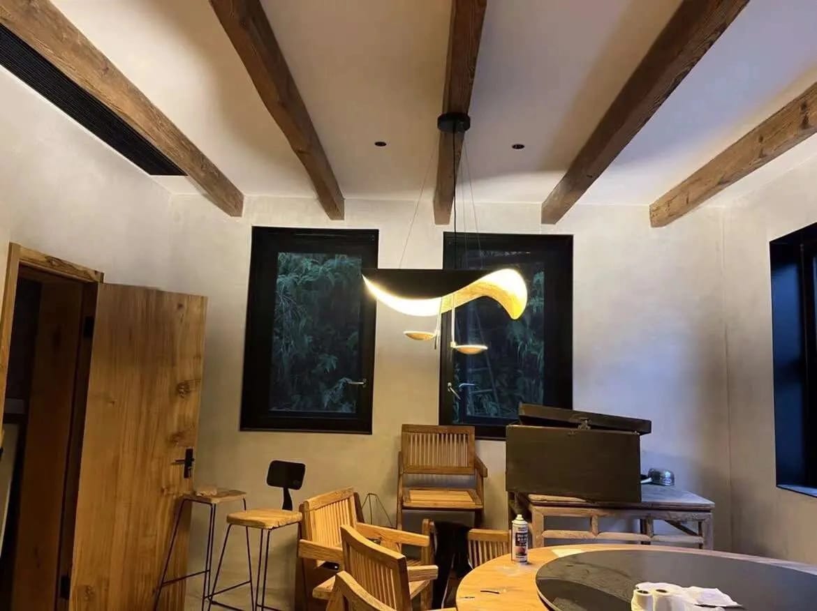 Customer photo review of Gold Leaf Ceiling Light for Bedroom, 40 to 80 cm, Three Tones