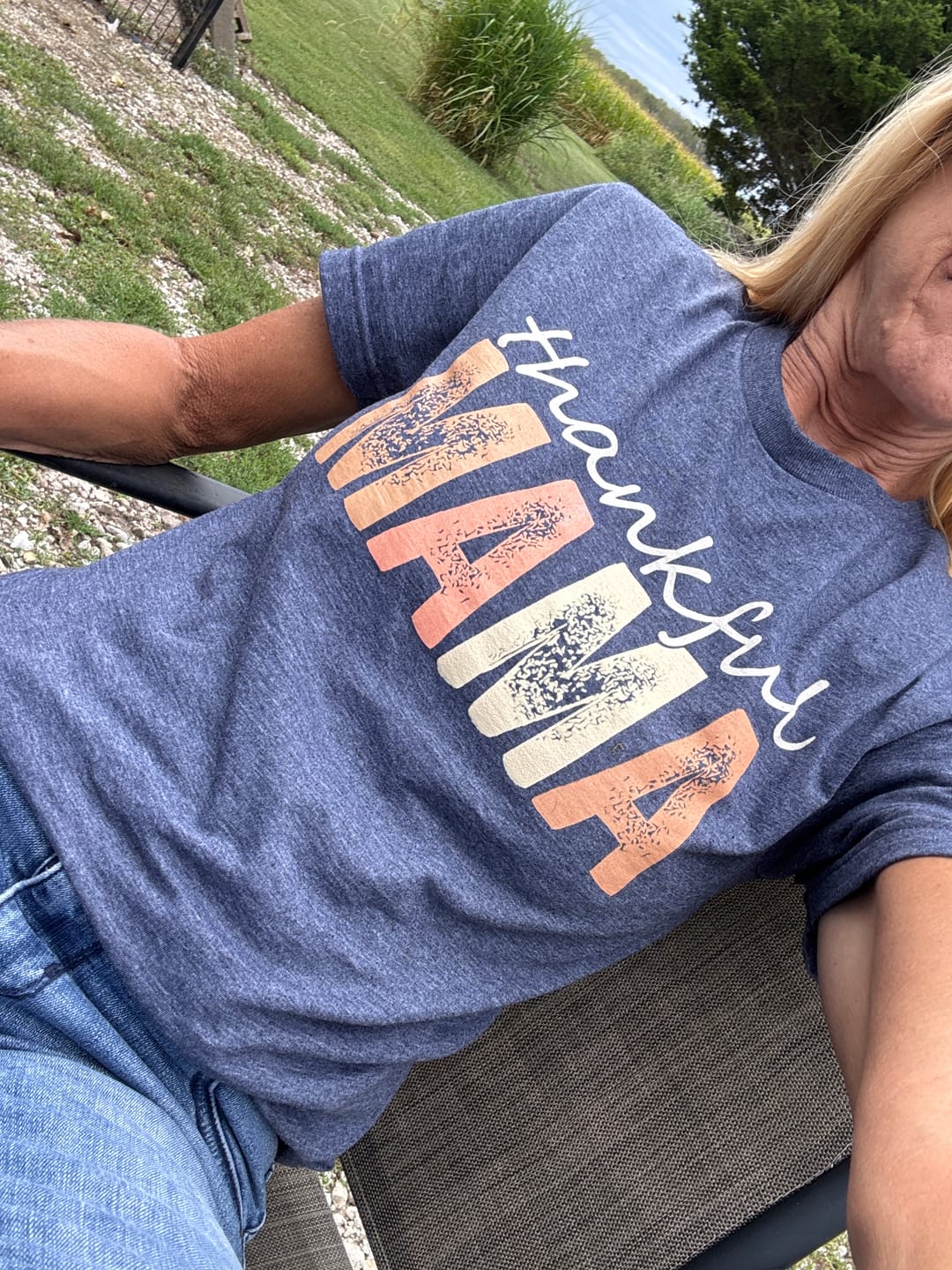 Customer photo review of Thankful Mama Tee