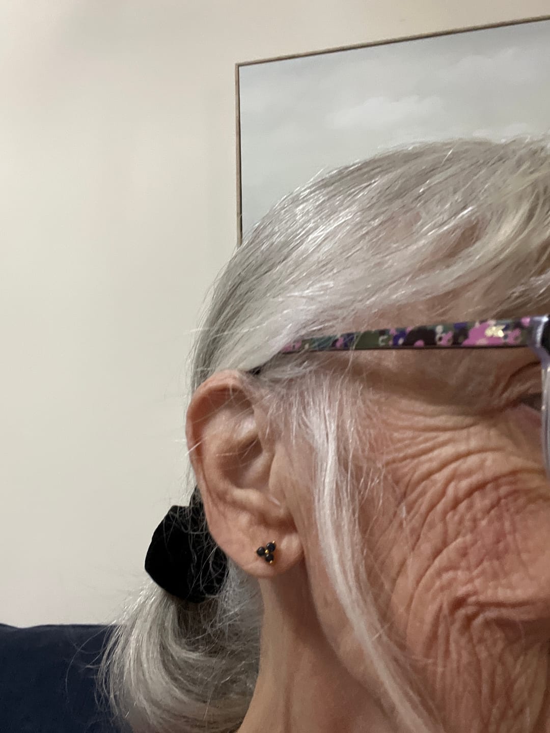 Customer photo review of Trinity Birthstone Sleep Stud Earrings