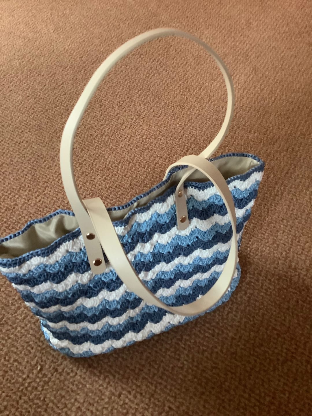 Customer photo review of Seabreaze Wave Tote Crochet Kit