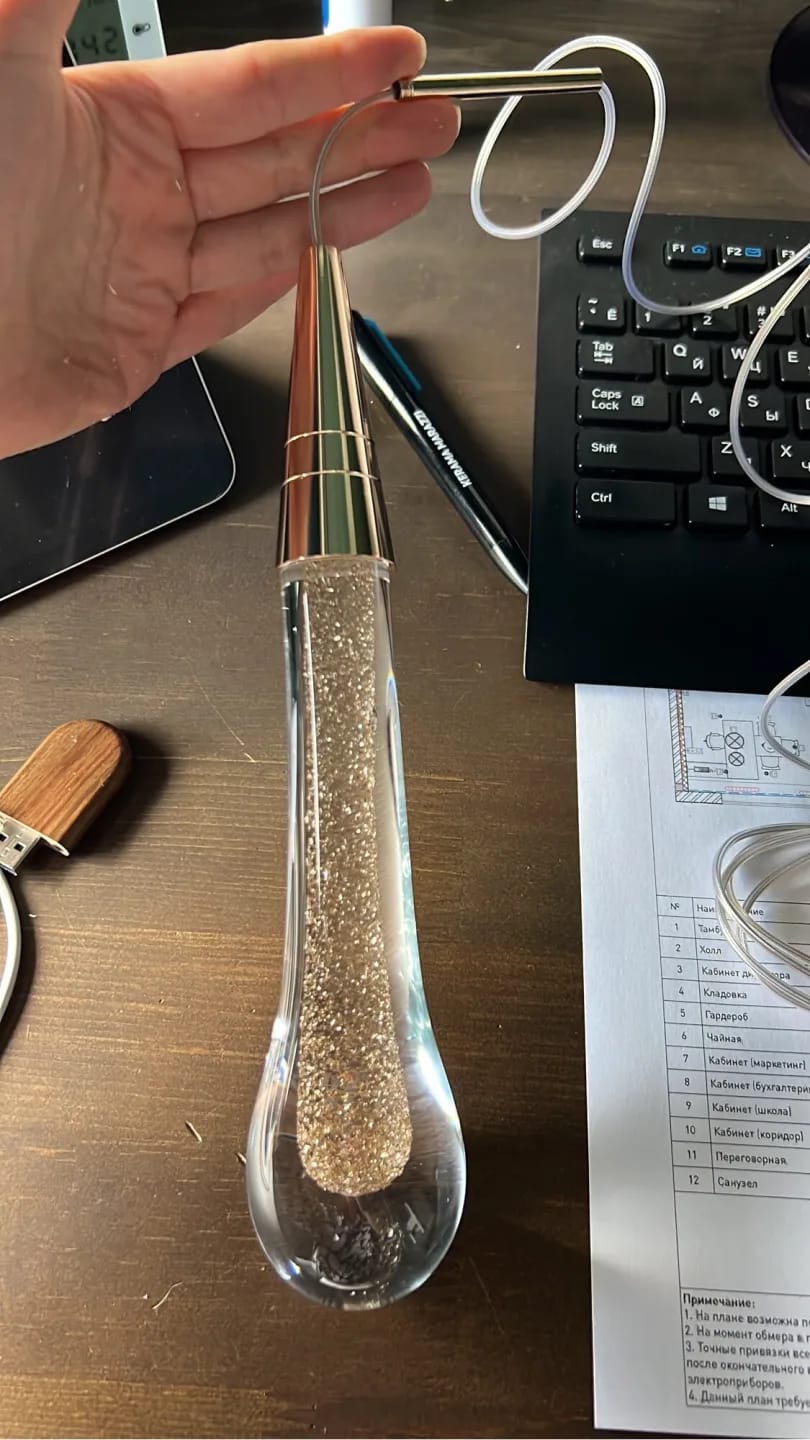 Customer photo review of Crystal Drop Pendant Light for Dining Table, 6 to 30 cm