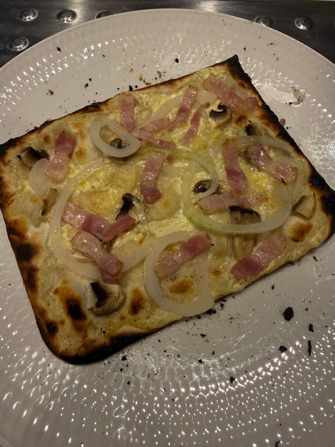 Customer photo review of Thin French Pizza (Flammekueche)