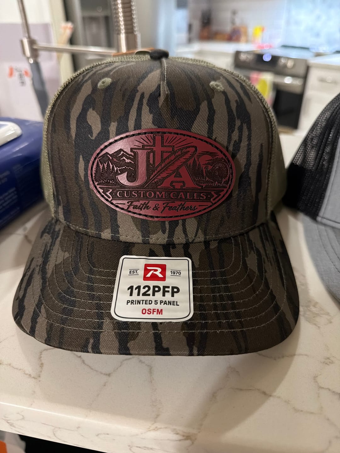 Customer photo review of Premium Custom Leather Patch Hats (Wholesale)
