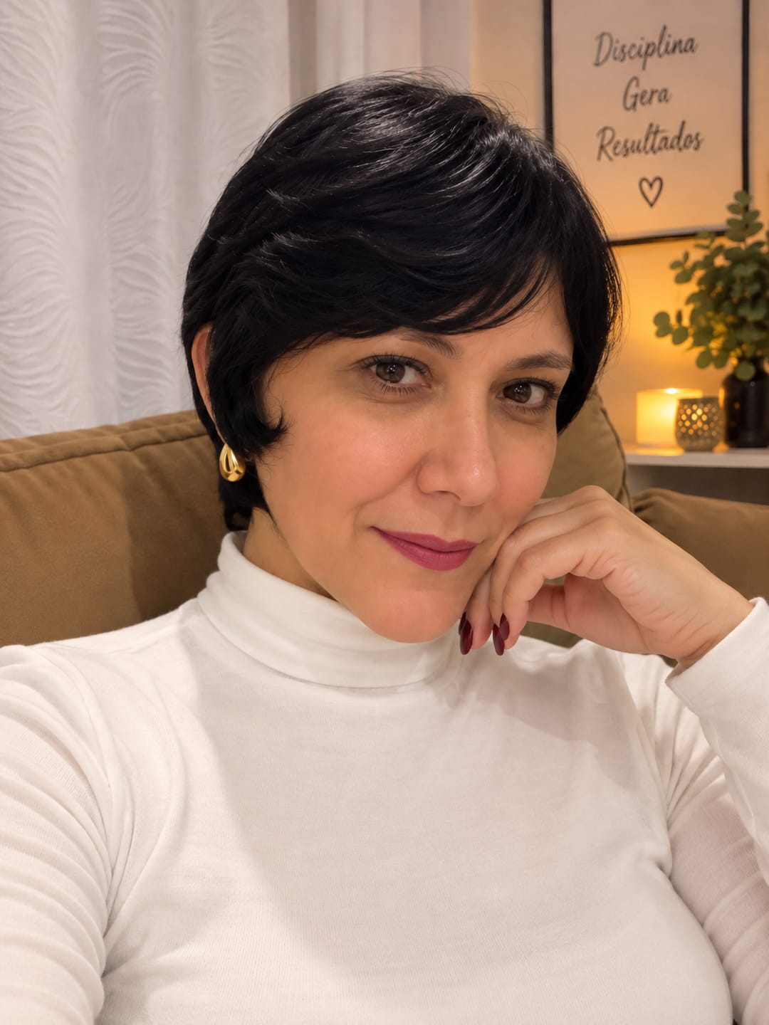 Customer photo review of Wig Humana Lucia - Castanho Escuro Natural