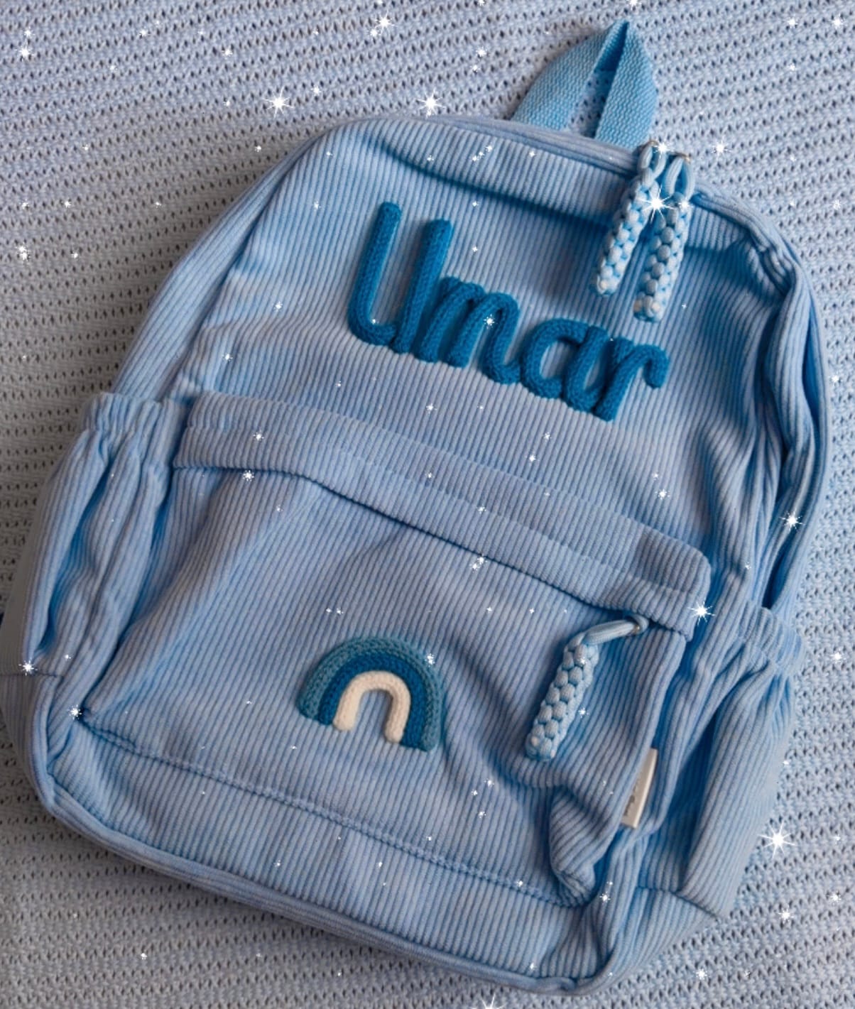 Customer photo review of K&C - Personalized Knitted Backpack