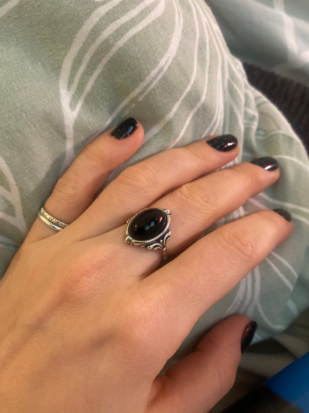 Customer photo review of Boho Cherry Red Amber Ring