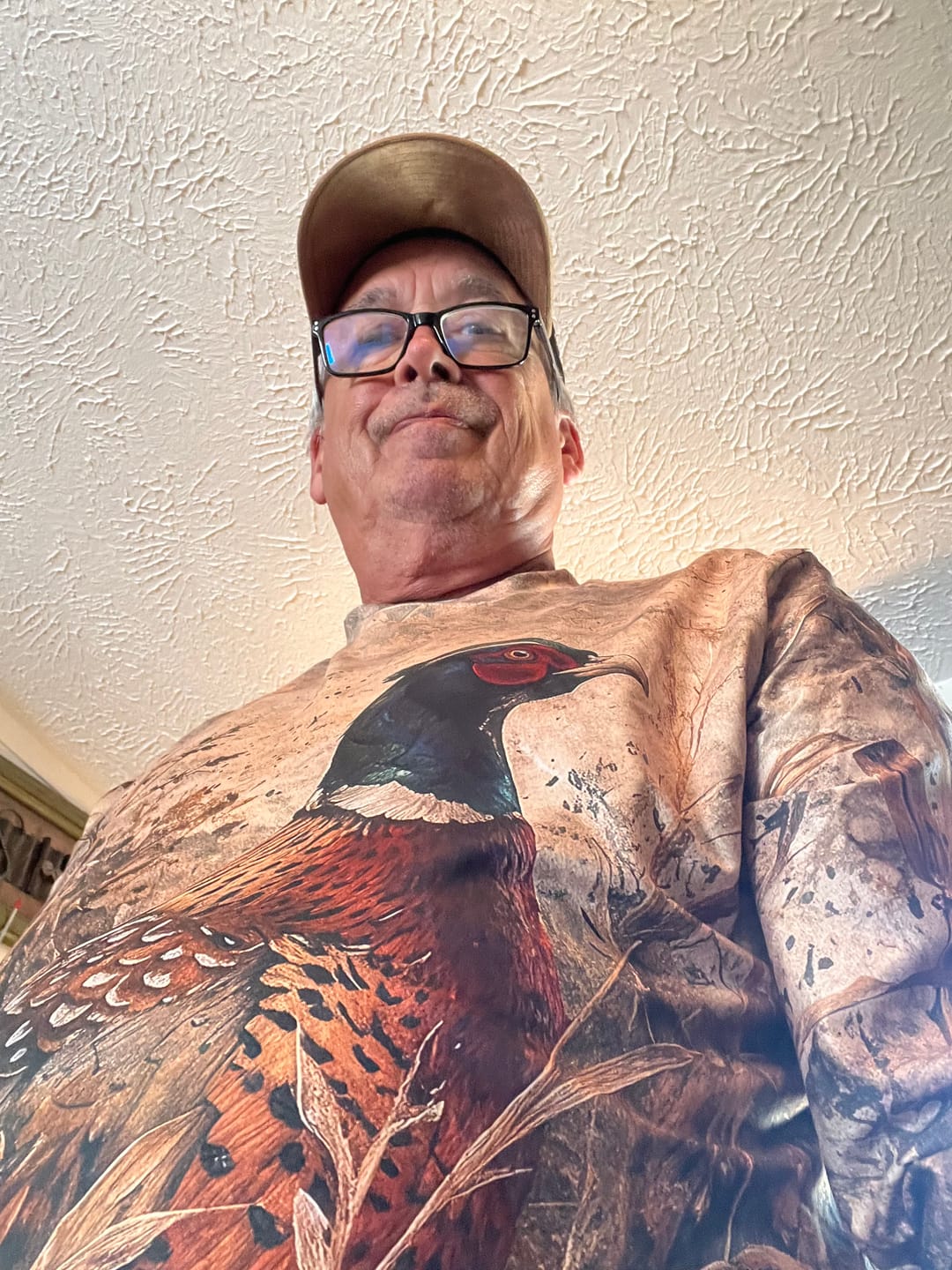 Customer photo review of Performance Hunting Long Sleeve - Golden Cornfield Pheasant Flush - TBT336