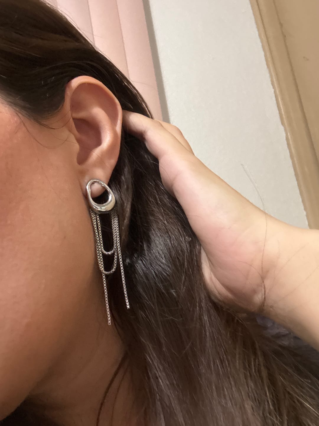 Customer photo review of Par Arete Triple Circulo Irregular