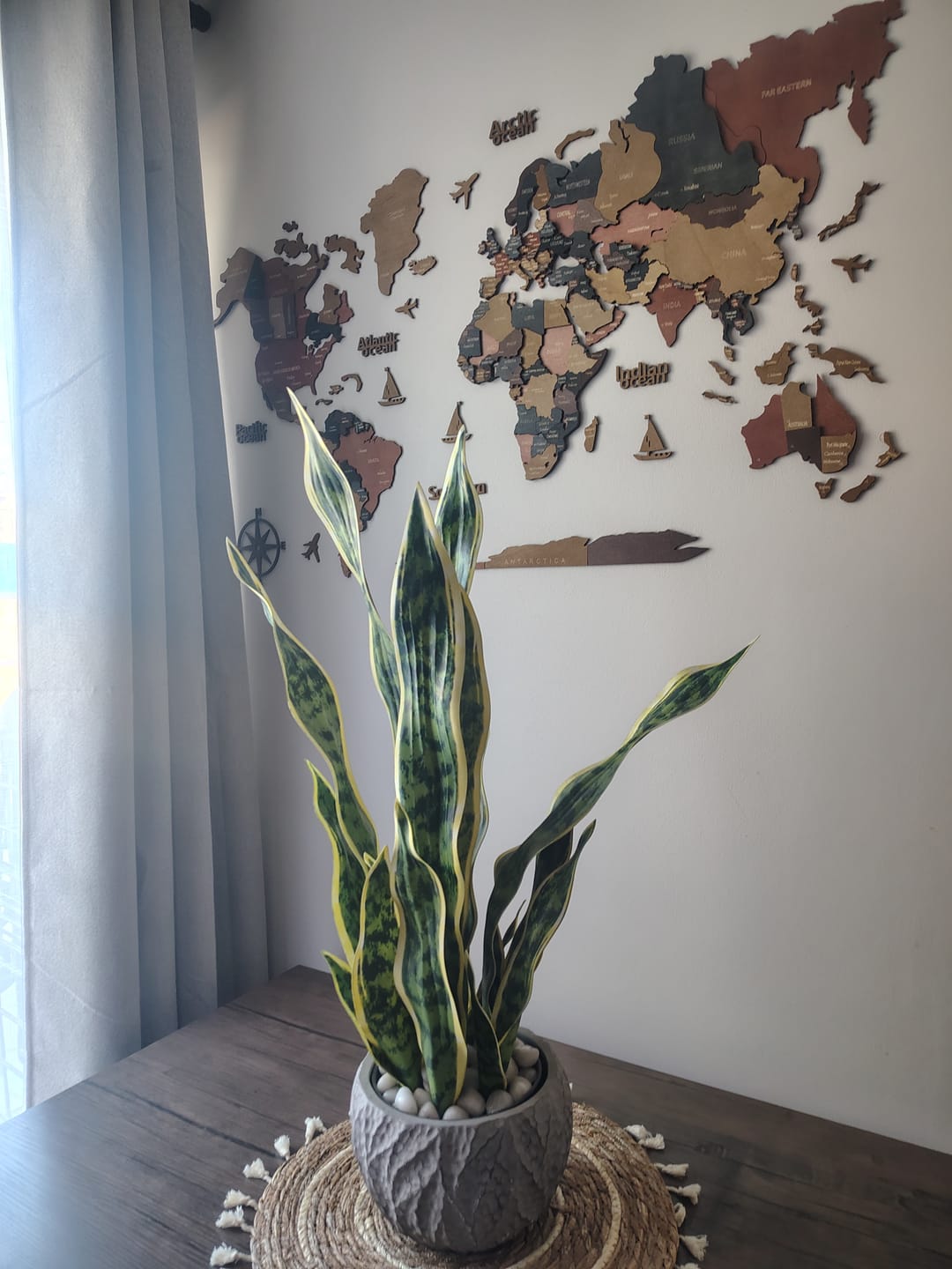 Customer photo review of Mapa Del Mundo De Madera 100x60cm Mapa De Pared Para Viaje
