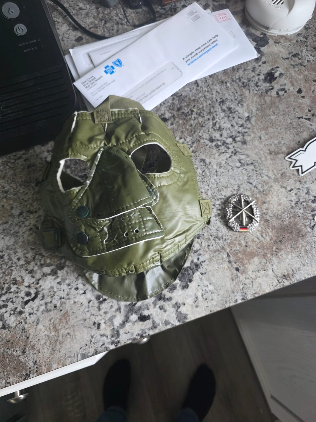 Customer photo review of New US army cold weather face mask. Creepy scary military mask. Green US mask