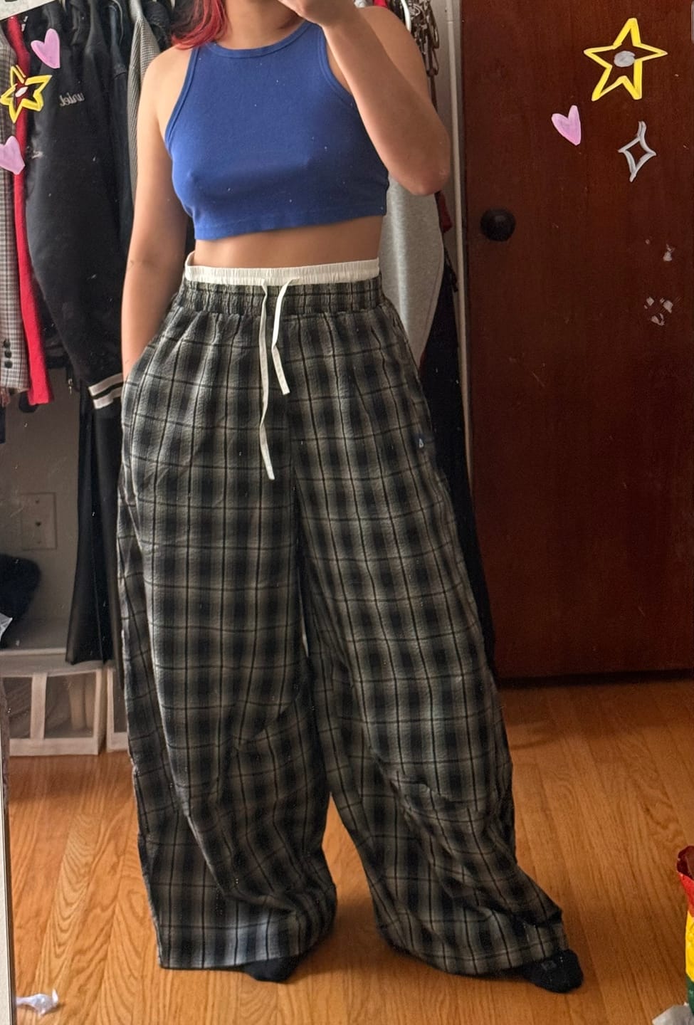 Customer photo review of Aelfric Eden Plaid Baggy Sweatpants