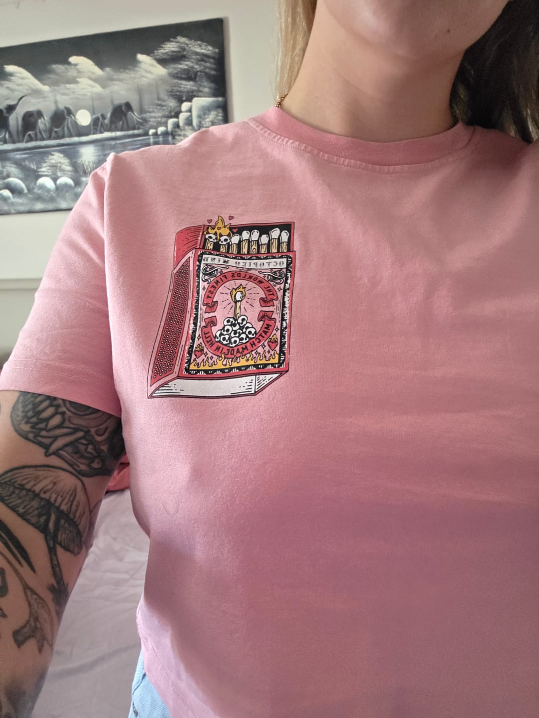 Customer photo review of Burn Baby T-Shirt
