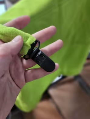 Customer photo review of DracoWrap™ | Manta-portabebés a prueba de viento con capucha de dinosaurio