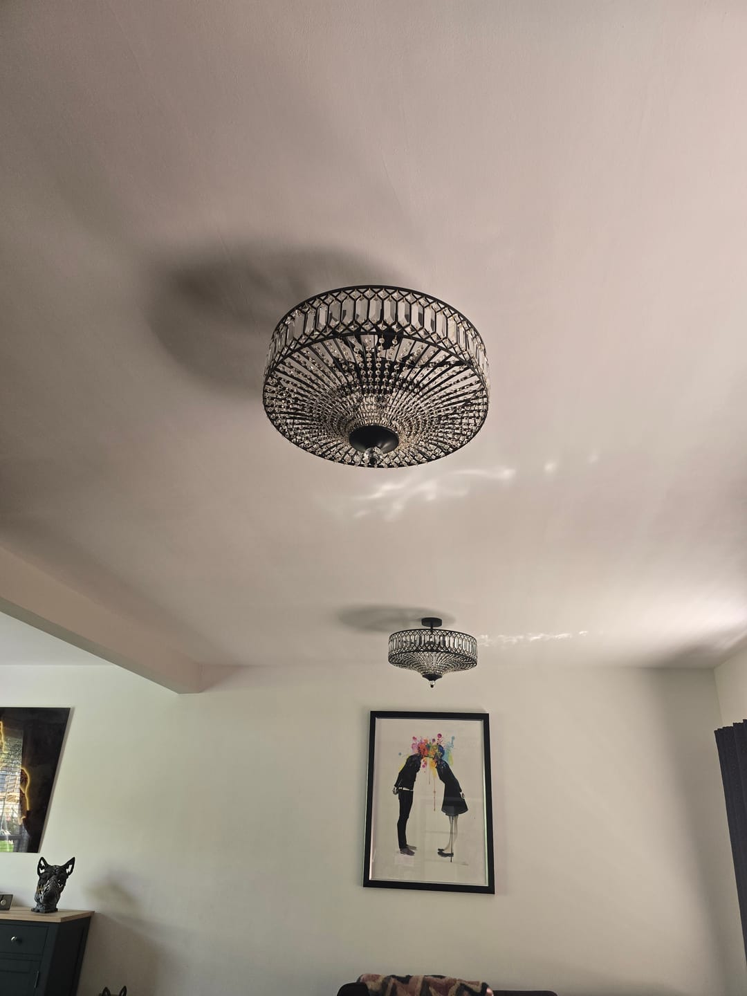 Customer photo review of Carved Crystal Drum Semi Flush Mount