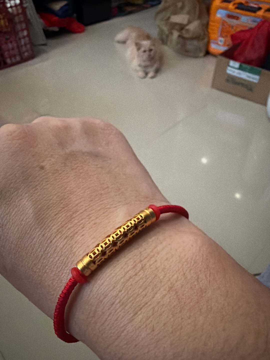 Customer photo review of Red String with Gold Baifu Collection for Luck, Prosperity and Strong Protection