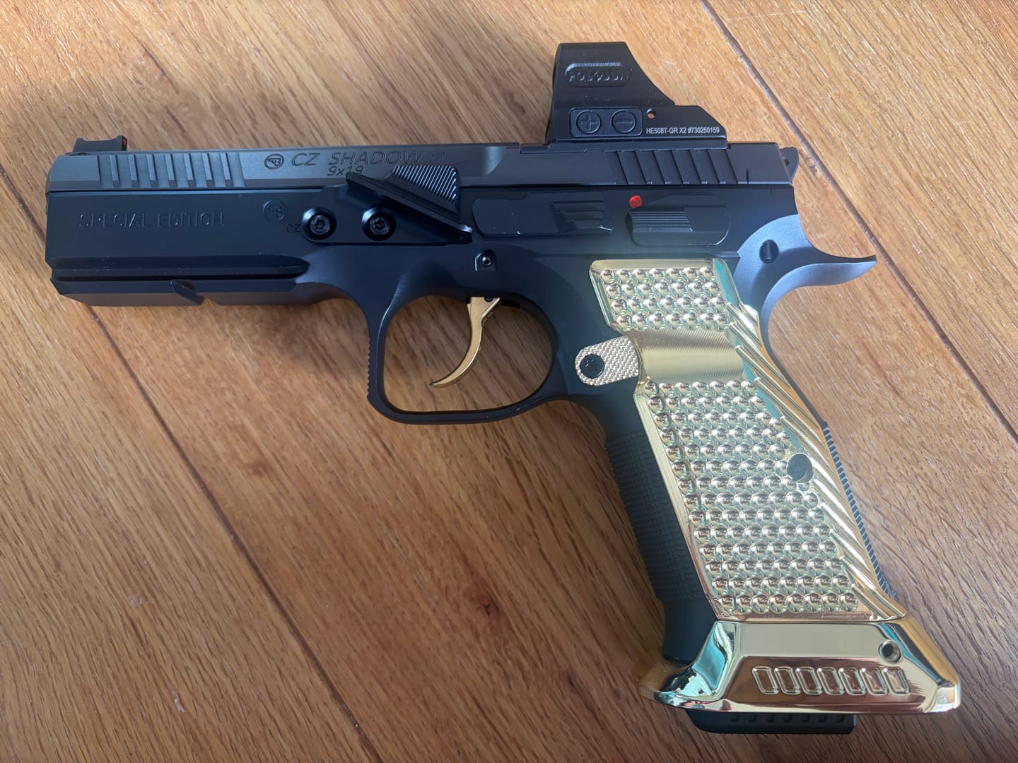 Customer photo review of CZ Shadow 2 Magazine Release Button | Competition Upgrade