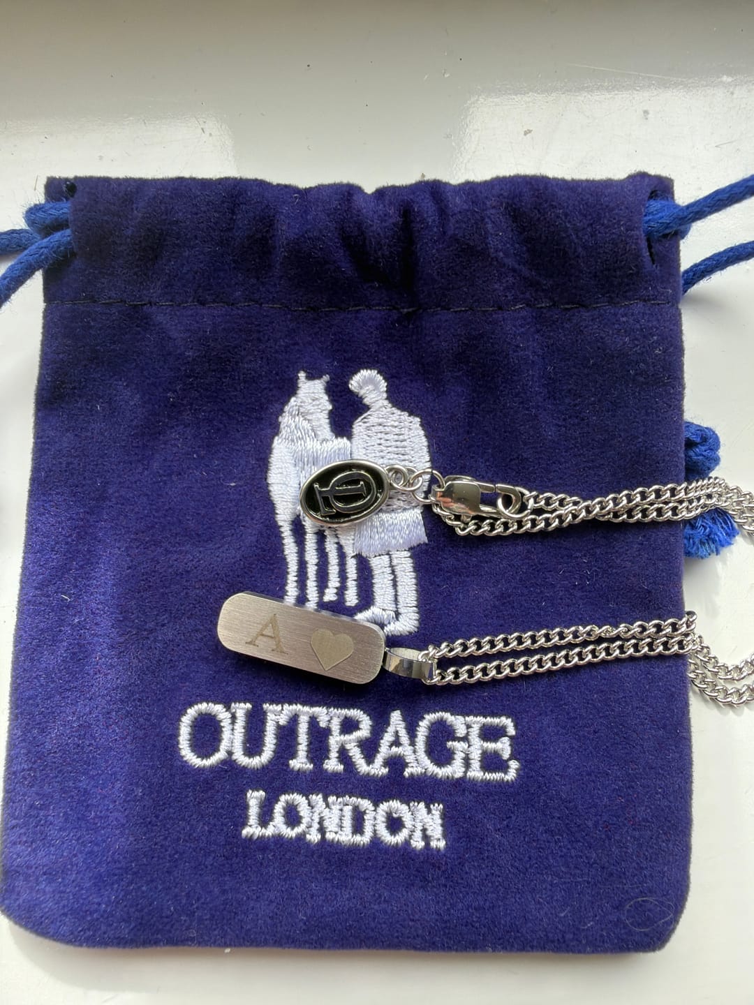 Customer photo review of Silver Totem Pendant Necklace