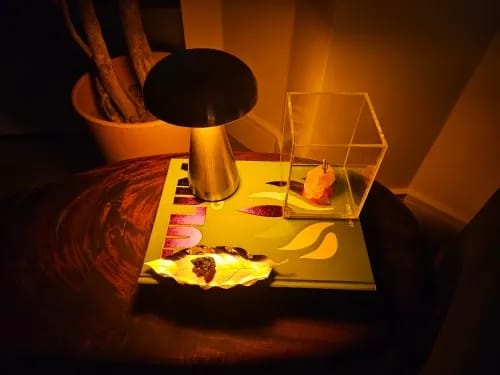 Customer photo review of Copper Table Lamp for Nightstand, Dome Shade, 23 cm