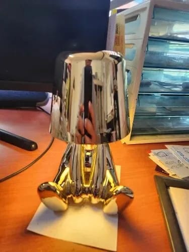 Customer photo review of Figurine Table Lamp for Bedside, Gold, Touch Dimming, 19 cm