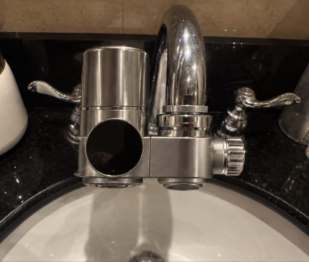 Customer photo review of PureGlow — The UV Faucet Filter for Clearer Skin