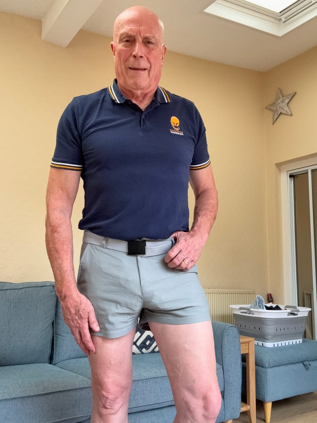 Customer photo review of Ultra-Stretch 3" Chino Shorts - Grey