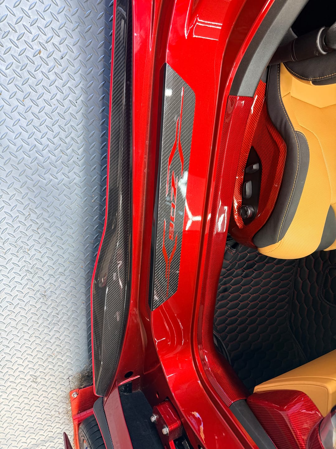 Customer photo review of C8 Corvette Real Carbon Fiber Inner Door Sill Panel Covers | Interior Overlay (2020–2027)