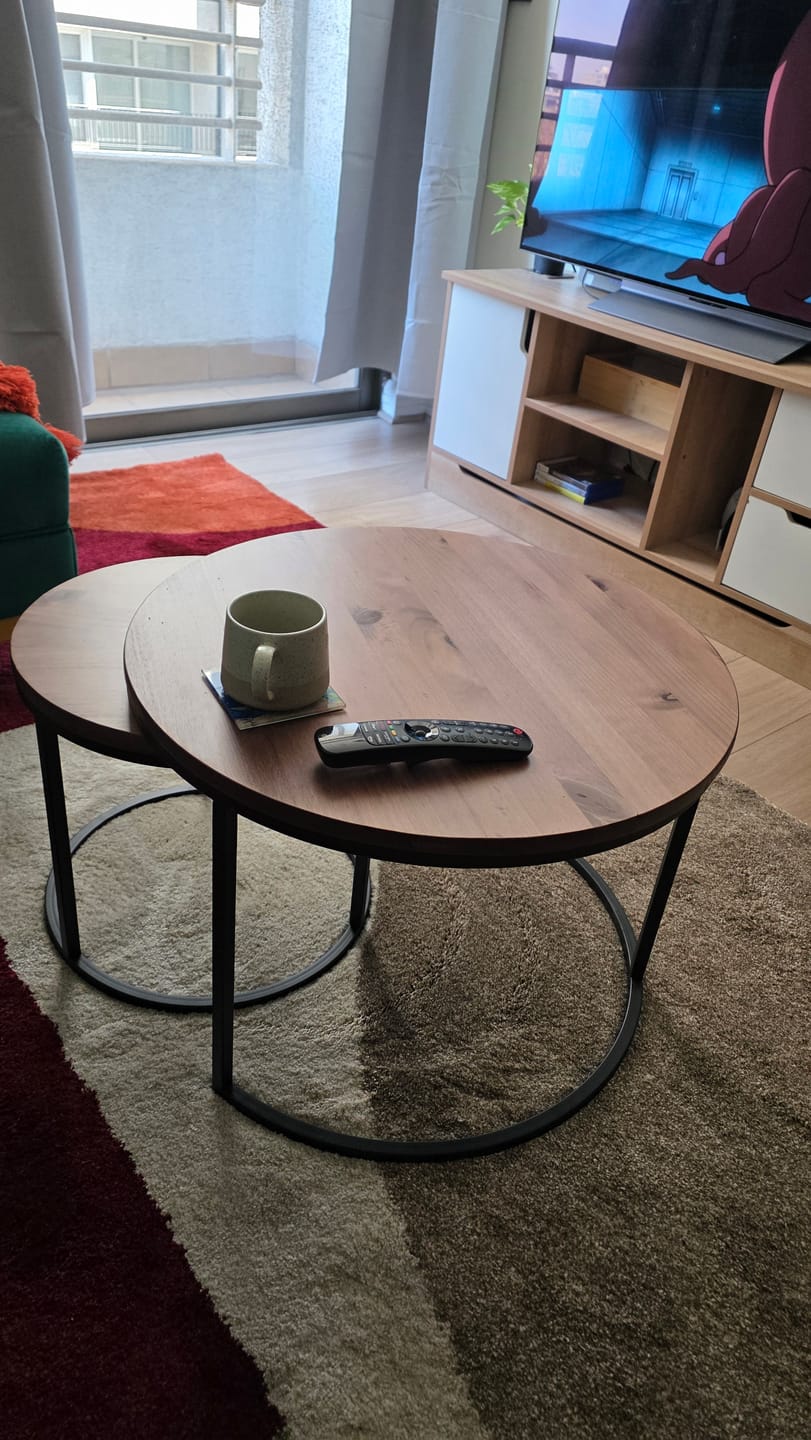 Customer photo review of Mesa de centro circular Nido
