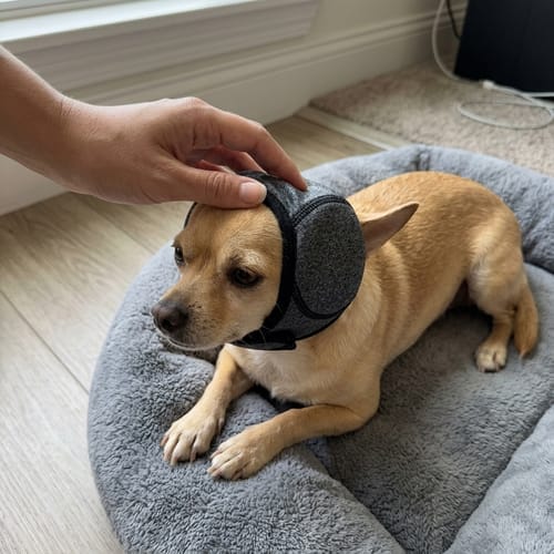 Customer photo review of Beruhigende Ohrenschützer für Hunde