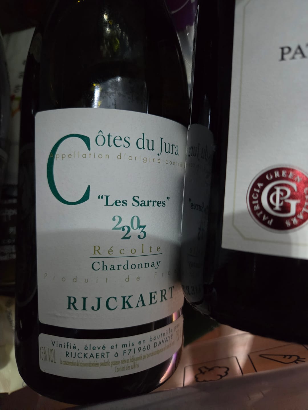 Customer photo review of Domaine Rijckaert Cotes du Jura Les Sarres Chardonnay 2023