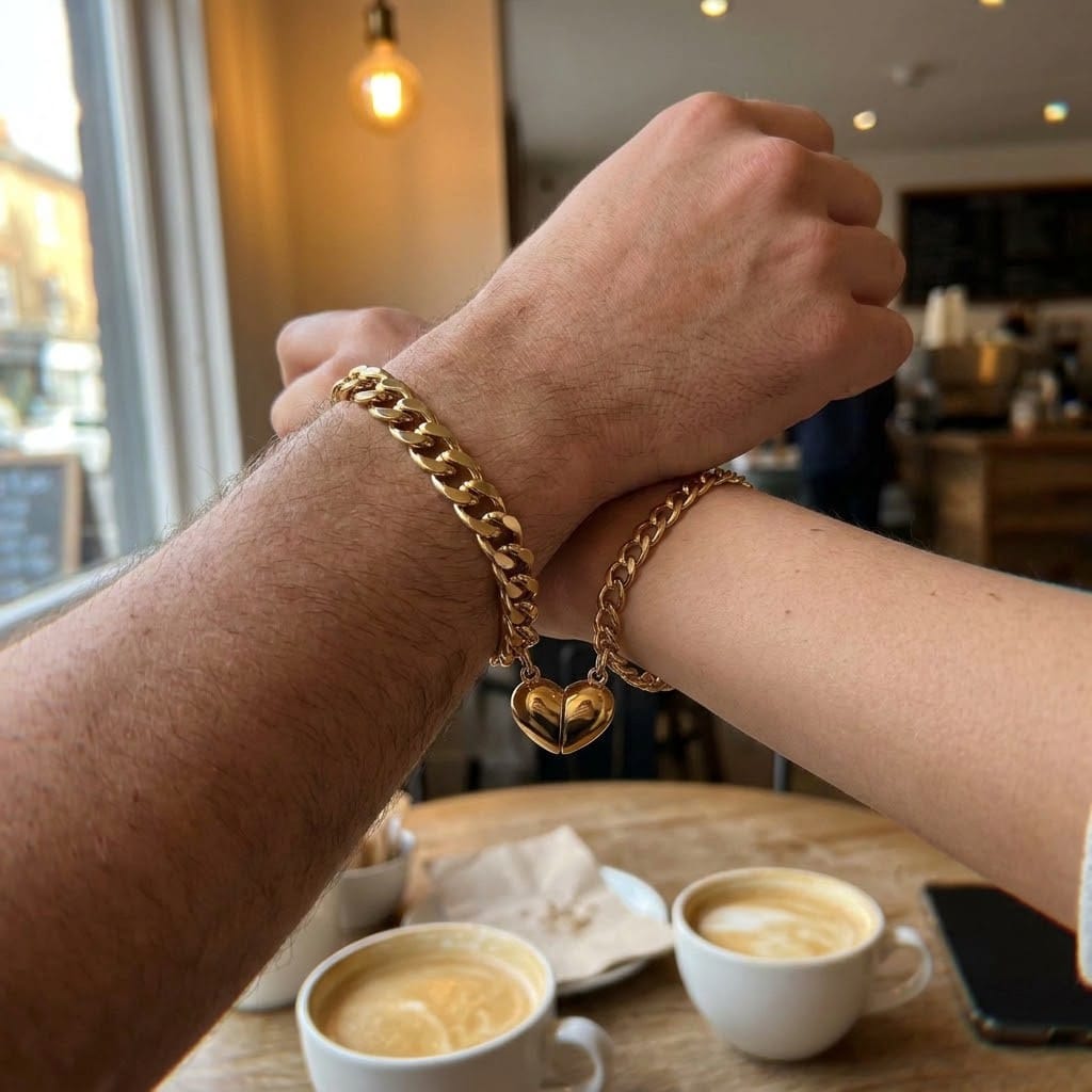 Customer photo review of Magnetic Heart Bond Matching Bracelet Set