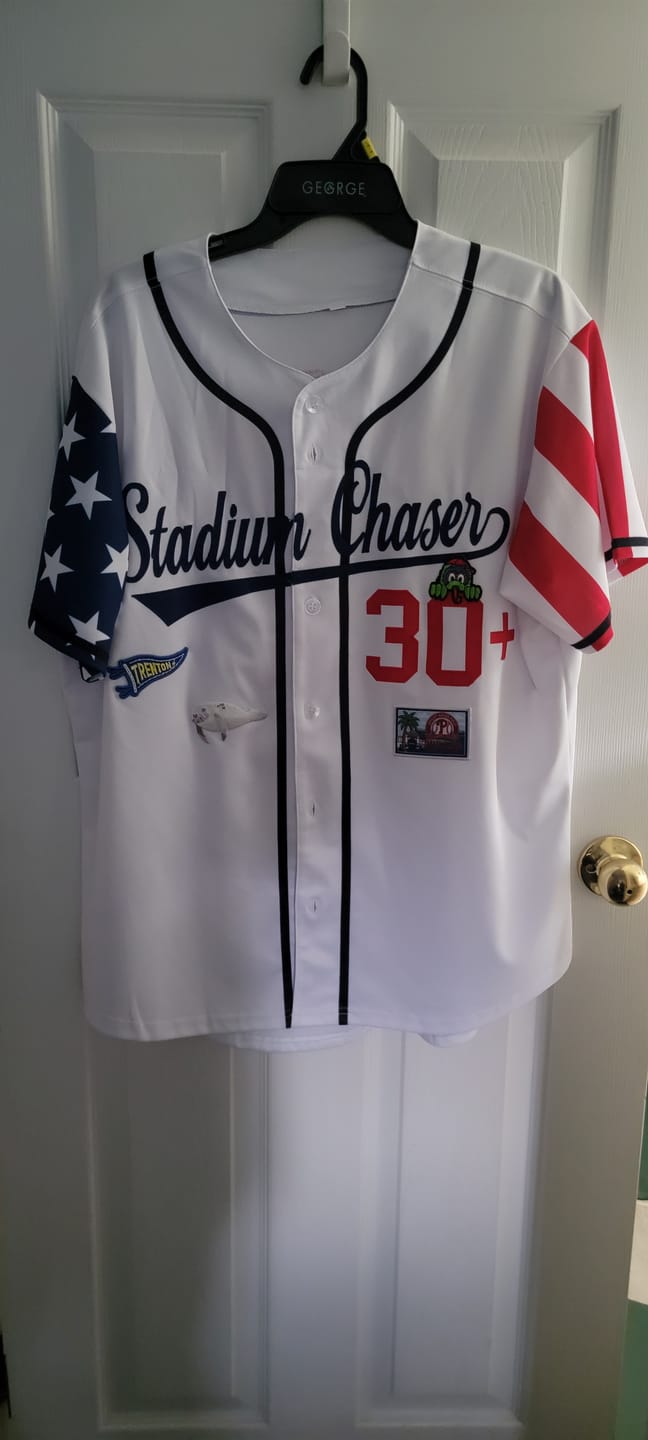 Customer photo review of Custom White American Flag Design Personalized Baseball Jersey