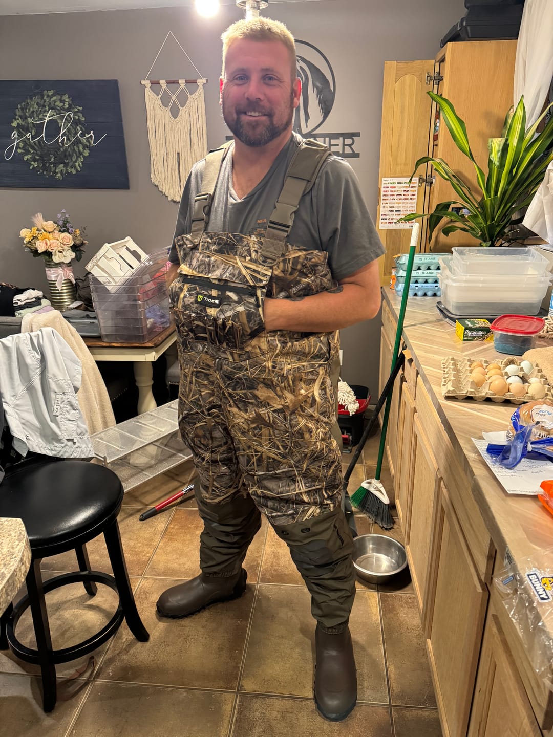 Customer photo review of AquaWade Pro Insulated Waders | 1600 Gram Breathable Waterproof Bootfoot Chest Waders for Duck Hunting | Durable Men’s Nylon Camo Hunting Bibs